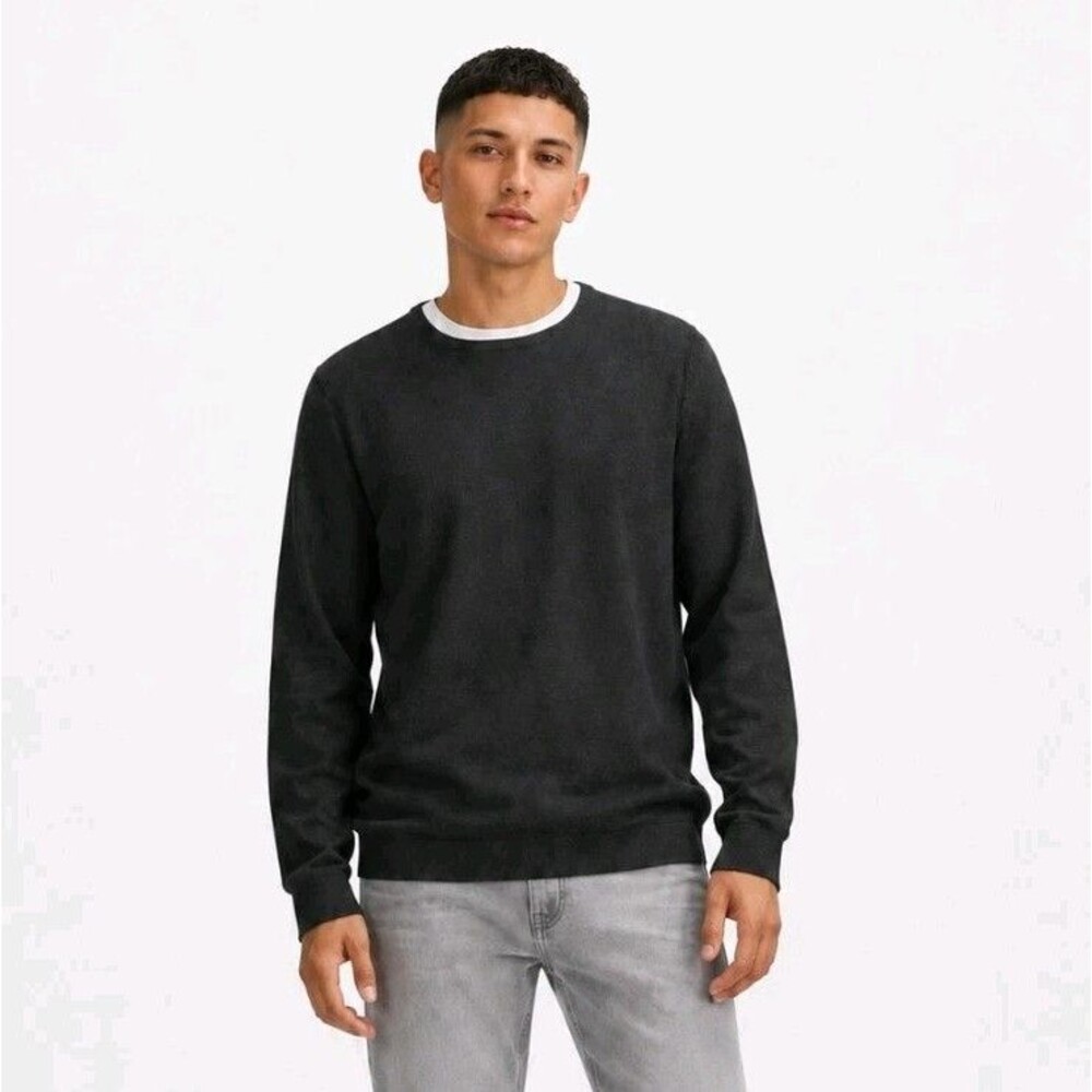Lululemon New Venture Crewneck Pullover Sweater Mens M Charcoal Gray Wool Blend